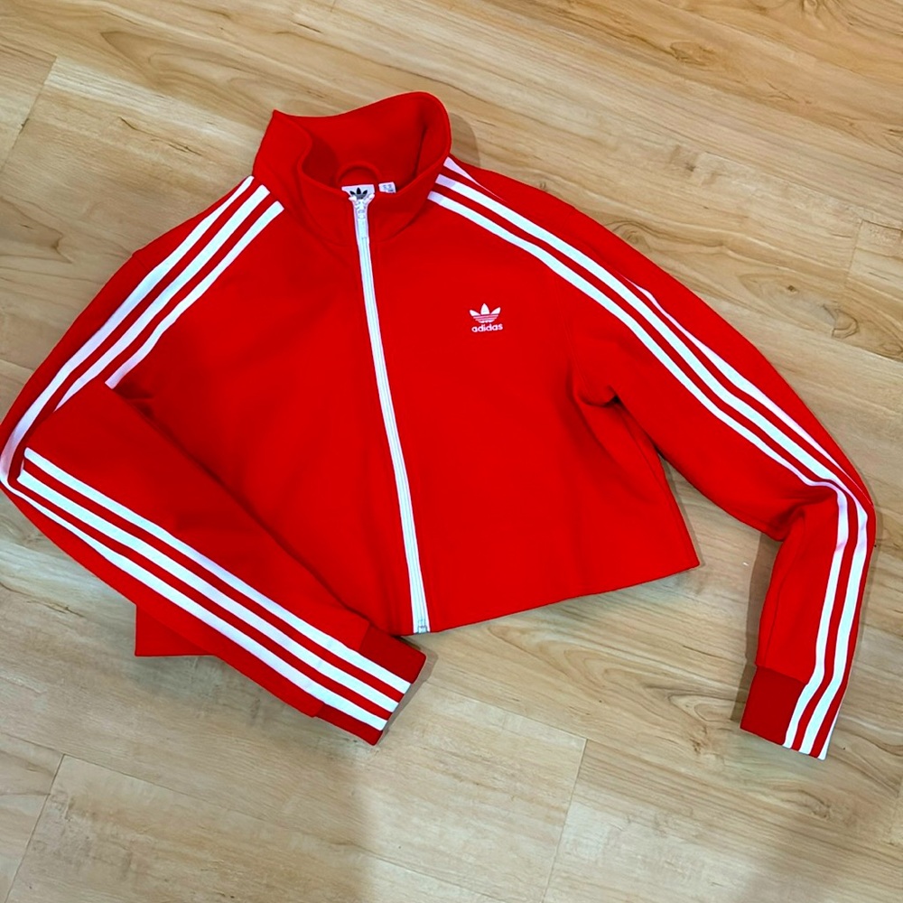 Cropped adidas track jacket